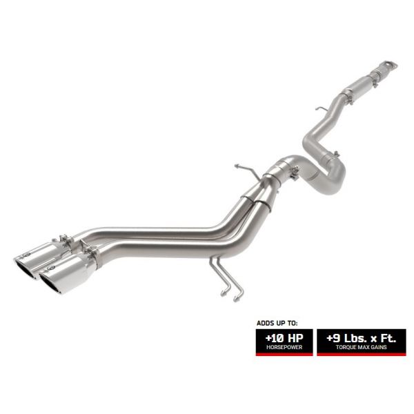 aFe Takeda Veloster Turbo 2-1/2 IN to 3 IN 304 Stainless Steel Cat-Back Exhaust System for 2013-2017 Hyundai Veloster 1.6T GDi - 49-37018